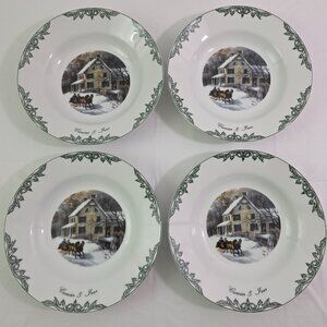 Currier & Ives Collection Museum Of The City of NY Salad Soup Bowls - Set of 4